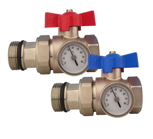 1" ISOLATION BALL VALVE WITH TEMPRATURE GAUGE SET